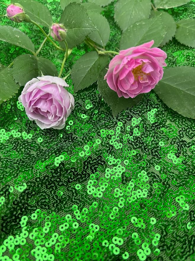 Green Sequin Backdrop Curtains 4 Panels 2FTx8FT Glitter Green Photo Backdrop Party Wedding Baby Shower Curtain Sparkle Photography Background