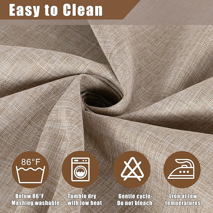 Fitable Faux Linen Tablecloth Square Wrinkle Resistant Fabric Neutral Table Cloth, Indoor Outdoor Table Cover for Kitchen Dining, Birthday Party, Farmhouse (Nature, 54 x 54 Inch)