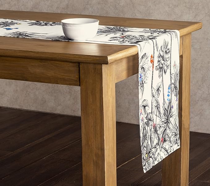 Maison d' Hermine Table Runner 100% Cotton Single Layer Table Runners 60 inches Long for Thanksgiving Christmas Decorations Home Kitchen Dining Party Wedding (Amazonia, 14.5" x 60")
