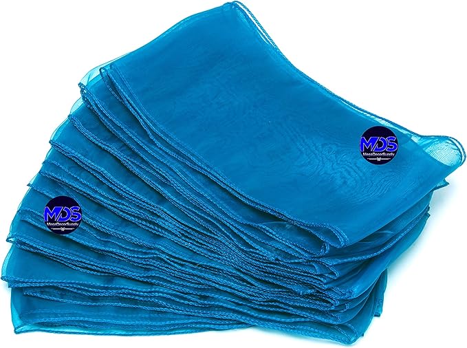 MDS Pack of 10 PCS Organza Chair Sashes Wider Dining Chair Bows Ribbon Tie Back for Wedding Party Birthday Bridal Shower Reception Event Banquet Home Chair Cover Decoration - Dark Teal