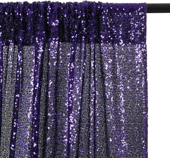 Eternal Beauty Sequin Backdrop Curtains, 3x7 Ft-2 Panels Purple Back Drop for Shimmer Photography Party Wedding Birthday Decor