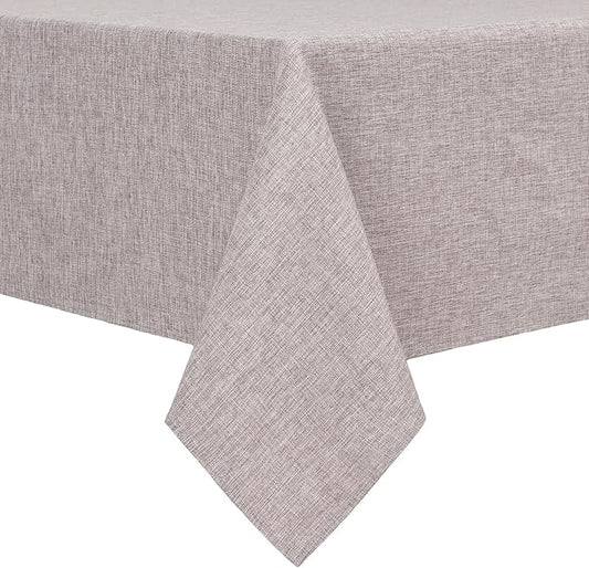 Hiasan Faux Linen Square Tablecloth - Wrinkle and Stain Resistant Washable Table Cloth for Kitchen Dining Room Holiday Table Cover for Party Dinner, Stone, 54 x 54 Inch