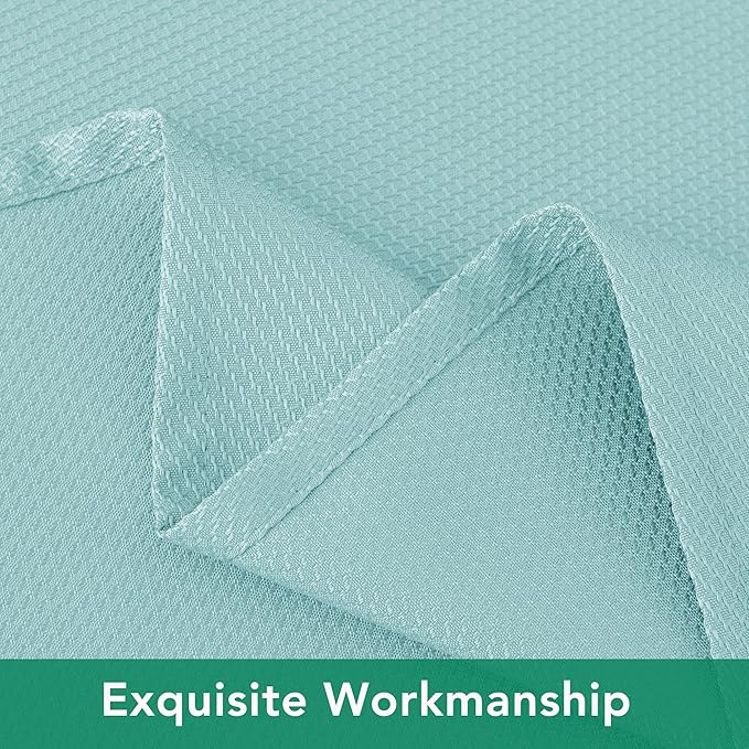 Biscaynebay Square Tablecloth 90x90 Inch-Auqa Blue Card Fabric Table Cover-Folding Table Cloths Linen Water Resistant Washable for Kitchen Dining Picnic Patio Outdoor Party Restaurant Tables