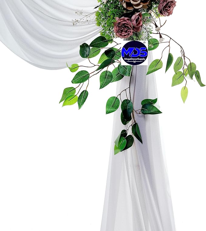 MDS Halloween Chiffon Draping Fabric - 1 Panel, 30" Wide x 100ft Long - Sheer Spooky Arbor & Canopy Drapery for Haunted House Backdrops, Party Ceilings, DIY Costumes & Themed Events - Cool Gray