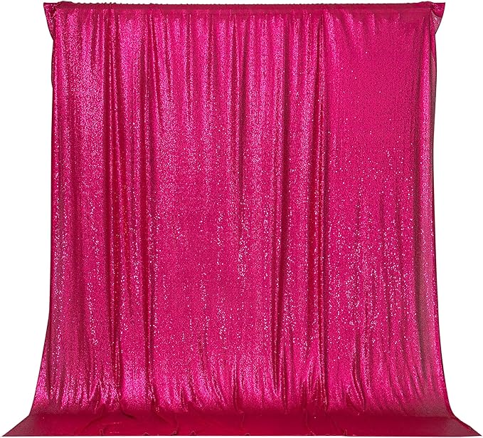 PartyDelight Sequin Backdrop Hot Pink 6Ft x 8Ft Photograph Wedding Curtain Special Events