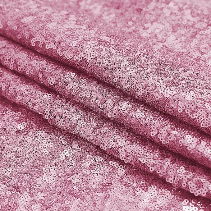 Sugargirl Pink Sequin Backdrop Curtain 4 Panels 2FTx8FT Glitter Pink Background Drapes Sparkle Photography Backdrop for Party Wedding Birthday Wall Decoration