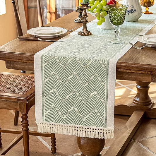 Table Runners 72 Inches Long Waterproof Boho Table Runner with Tassel Fringe,Table Runner for Party Coffee Table