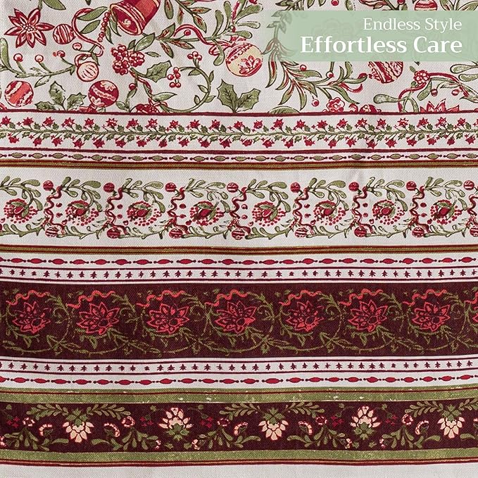 Maison d' Hermine Table Runner 100% Cotton Double Layer Table Runners 72 inches Long for Thanksgiving Christmas Decorations Home Kitchen Dining Party Wedding (Reveillon Au Jardin, 14.5" x 72")