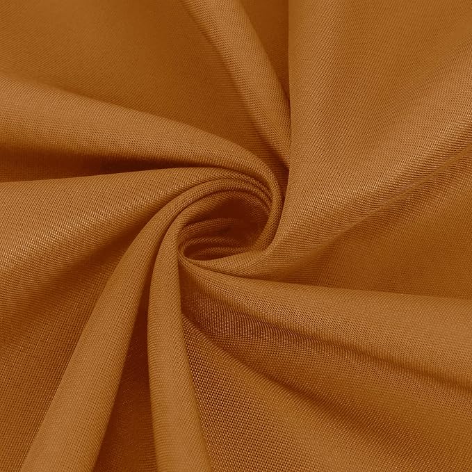 sancua Round Tablecloth 90 Inch - Water Resistant Spill Proof Washable Polyester Fall Table Cloth Decorative Fabric Table Cover for Dining Tables, Thanksgiving Parties and Camping, Bronze
