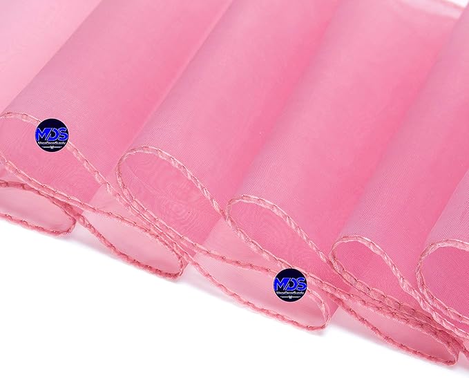 MDS Pack of 50 PCS Organza Chair Sashes Wider Dining Chair Bows Ribbon Tie Back for Wedding Party Birthday Bridal Shower Reception Event Banquet Home Chair Cover Decoration - Dusty Pink