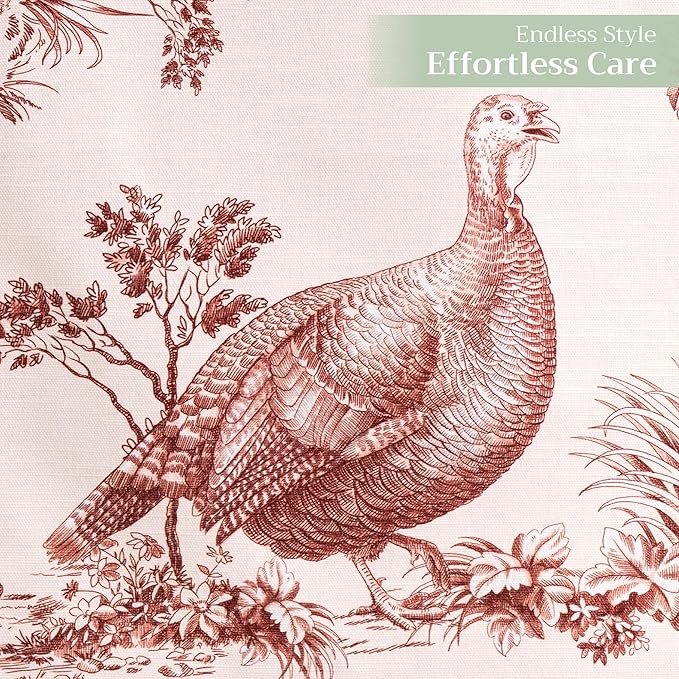 Maison d' Hermine Table Runner 100% Cotton Single Layer Table Runners 60 inches Long for Thanksgiving Christmas Decorations Home Kitchen Dining Party Wedding (Holy Jouy - Brown, 14.5" x 60")