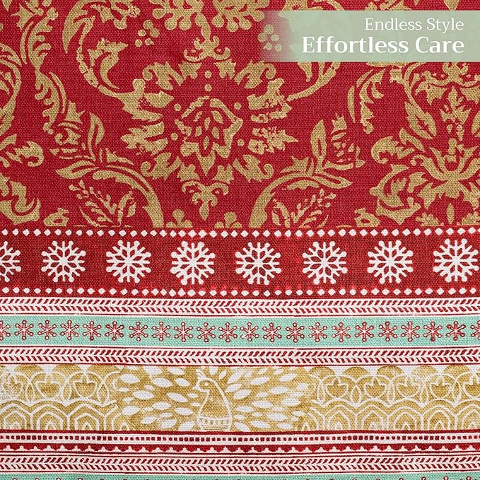 Maison d' Hermine Table Runner 100% Cotton Double Layer Table Runners 72 inches Long for Thanksgiving Christmas Decorations Home Kitchen Dining Party Wedding (Sofia, 14.5" x 72")