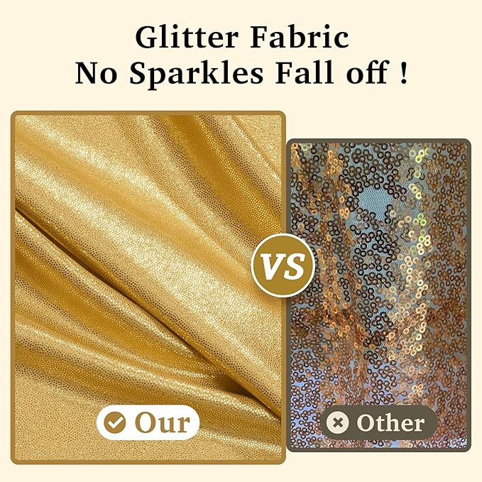 10x10 ft Gold Sequin Backdrop Curtain with Lights for Parties, Wrinkle Free Glitter Photo Backdrop Drapes Shimmer Back Drop Cloth with Light Strings for Wedding Birthday Photography Background