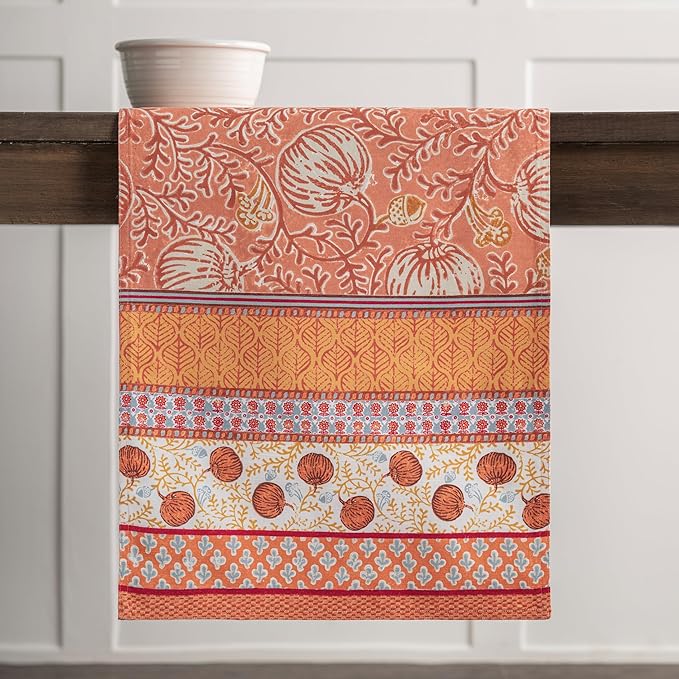 Maison d' Hermine Table Runner 100% Cotton Double Layer Table Runners 108 inches Long for Thanksgiving Christmas Decorations Home Kitchen Dining Party Wedding (Harvest Festival, 14.5" x 108")