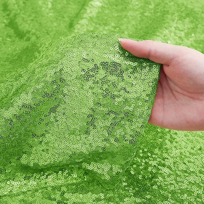 Sugargirl Apple Green Sequin Backdrop Curtain 2 Panels 2FTx8FT Glitter Apple Green Background Drapes Sparkle Photography Backdrop for Party Wedding Birthday Wall Decoration