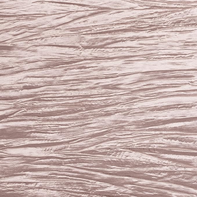 YOUR CHAIR COVERS - 90 x 132 inch Rectangular Crinkle Taffeta Tablecloth - Blush, Rectangle Table Linens for 6 ft Rectangular Tables, Wedding Crushed Table Cloth