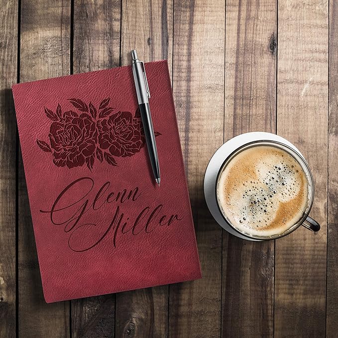 Personal Leather Journal Notebooks | 12 Design, 9 Color - Darkbrown | Journal for Women, Men - Custom Notebook to Write in - Diary for Girls, Women - Personalized Gift Idea for Girl, Boy, Mom and Dad