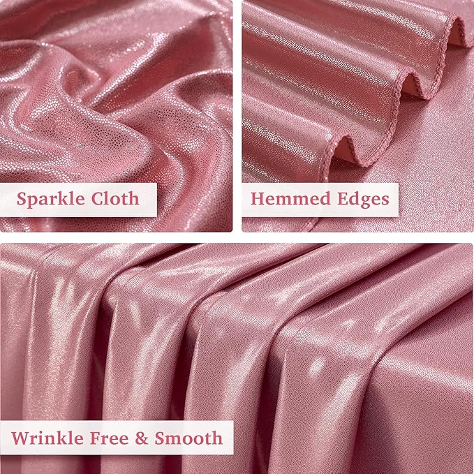 20ftx10ft Rose Gold Sequin Backdrop Curtain Panels for Parties, Wrinkle Free Glitter Photo Backdrop Drapes 4 Panels 5x10FT Shimmer Back Drop Cloth for Wedding Birthday Christmas Photography Background