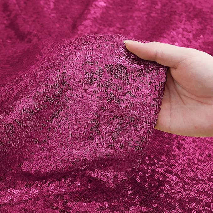 Sugargirl Fuchsia Sequin Backdrop Curtain 2 Panels 2FTx8FT Glitter Fuchsia Background Drapes Sparkle Photography Backdrop for Party Wedding Birthday Wall Decoration