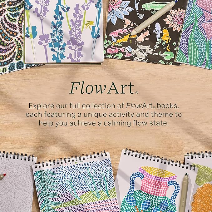 Lifelines FlowArt Activity Pad, 4-Pack - Guided Art Meditations with Markers - Color by Letter, Dot-Pop and More, Coloring Books for Teens, Adults & Seniors