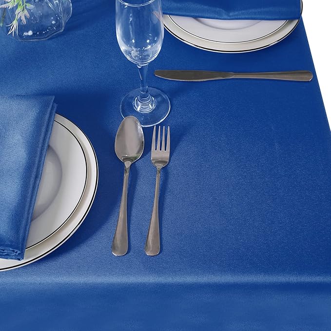 Cupuamon Square Tablecloth 90x90 inch Washable Polyester Fabric Table Cloth for Wedding Party Dining Banquet Decoration（90x90,Mediterranean Blue）