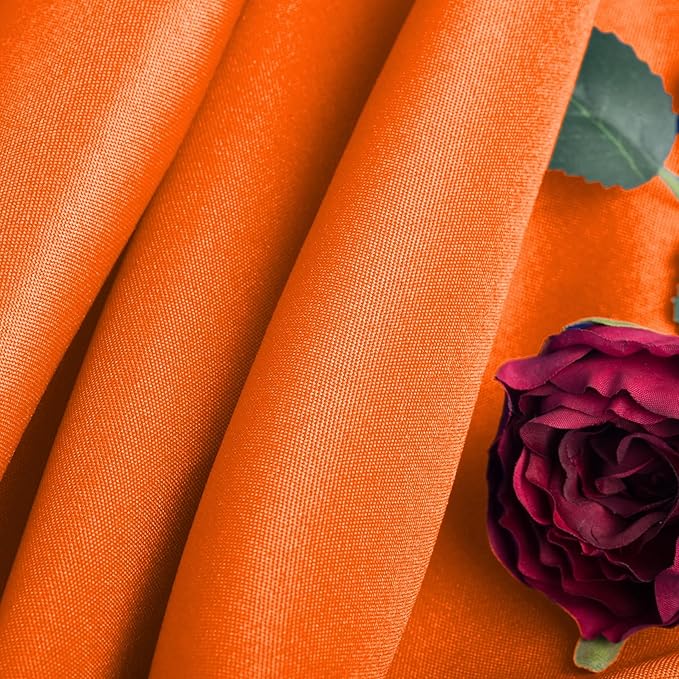 Ascoza 2pack 132 Inch Orange Round Tablecloth in Washable Polyester Fabric for Wedding/Banquet/Restaurant/Parties