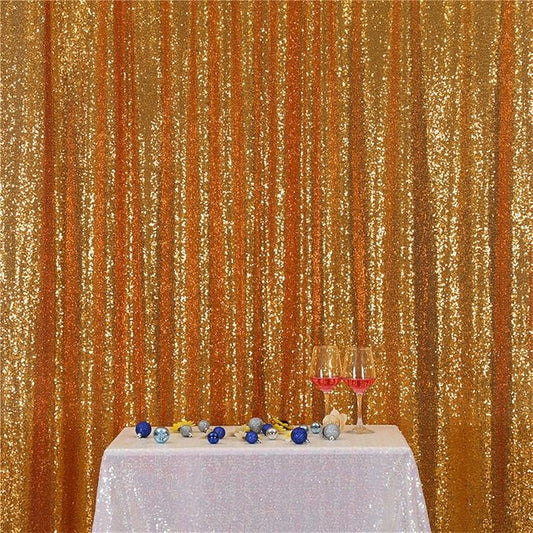 Eternal Beauty Yellow Gold Sequin Backdrop, 7x7 Ft Glitter Background Curtains for Shimmer Photography Party Wedding Birthday Back Drop Decor