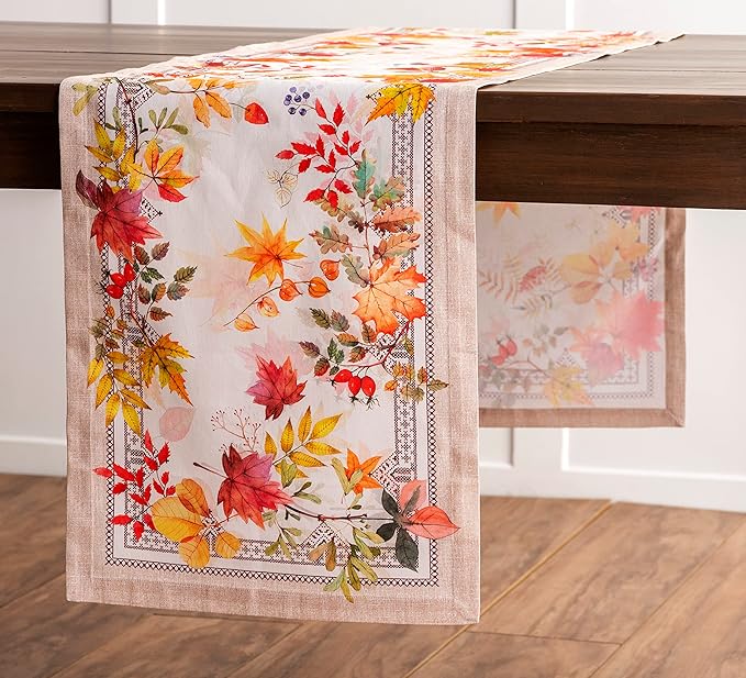 Maison d' Hermine Table Runner 100% Cotton Single Layer Table Runners 90 inches Long for Thanksgiving Christmas Decorations Home Kitchen Dining Party Wedding (Amarante, 14.5" x 90")