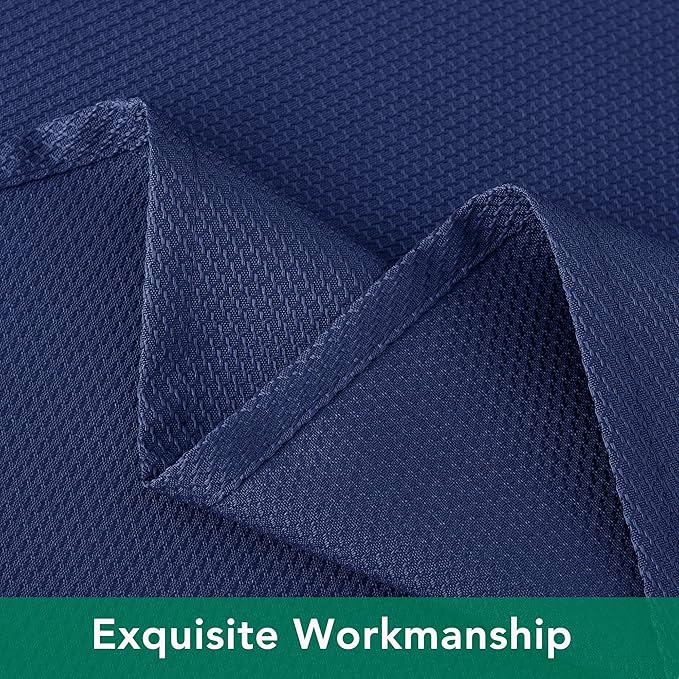 Biscaynebay Textured Fabric Tablecloths 90x132 Inches Rectangular, Navy Water Resistant Tablecloths for Dining, Kitchen, Wedding and Parties etc. Machine Washable