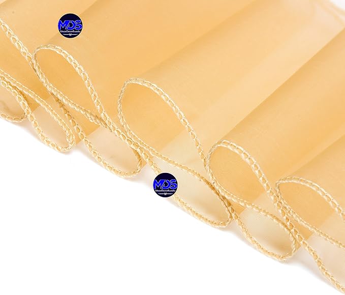 MDS Pack of 125 PCS Organza Chair Sashes Wider Dining Chair Bows Ribbon Tie Back for Wedding Party Birthday Bridal Shower Reception Event Banquet Home Chair Cover Decoration - Champagne Gold
