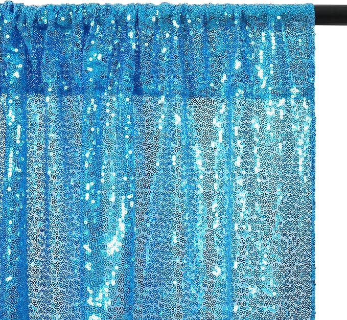 Eternal Beauty Turquoise Sequin Backdrop, 8x10 Ft Glitter Background Curtains for Shimmer Photography Party Wedding Birthday Back Drop Decor