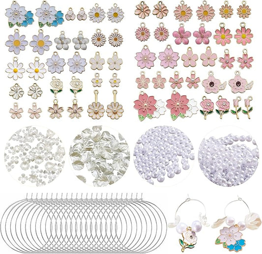 50 Sets Wine Glass Charms, Wine Charms for Stem Glasses, DIY Reusable Drink Markers for Weddings & Bachelorette with Alphabet Beads