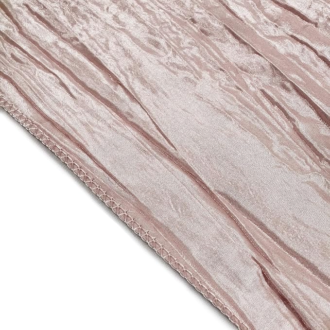 YOUR CHAIR COVERS - 90 x 132 inch Rectangular Crinkle Taffeta Tablecloth - Blush, Rectangle Table Linens for 6 ft Rectangular Tables, Wedding Crushed Table Cloth