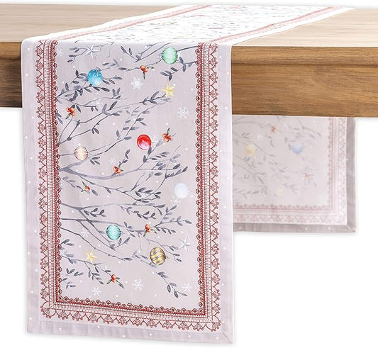 Maison d' Hermine Table Runner 100% Cotton Single Layer Table Runners 60 inches Long for Thanksgiving Christmas Decorations Home Kitchen Dining Party Wedding (Fairy Christmas, 14.5" x 60")