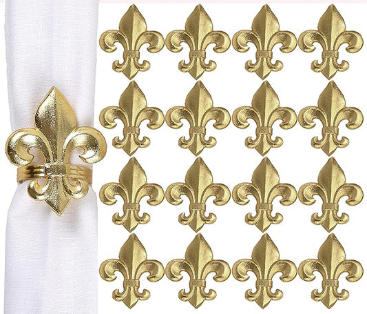 Gold Napkin Rings - Set of 12 | Elegant Metal Serviette Holders for Cloth Napkins | Durable & Reusable Table Decor for Dining, Weddings, Parties, Holidays & Special Events - ALPHA Living HOME