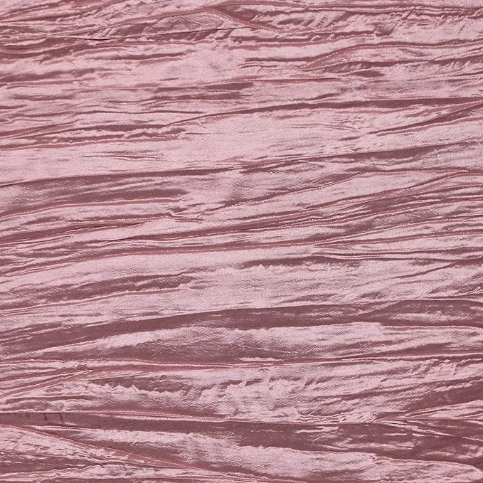 YOUR CHAIR COVERS - 90 x 132 inch Rectangular Crinkle Taffeta Tablecloth - Dusty Rose, Rectangle Table Linens for 6 ft Rectangular Tables, Wedding Crushed Table Cloth