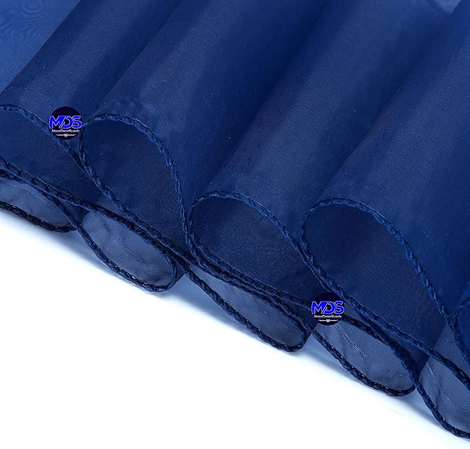 MDS Pack of 150 PCS Organza Chair Sashes Wider Dining Chair Bows Ribbon Tie Back for Wedding Party Birthday Bridal Shower Reception Event Banquet Home Chair Cover Decoration - Navy Blue