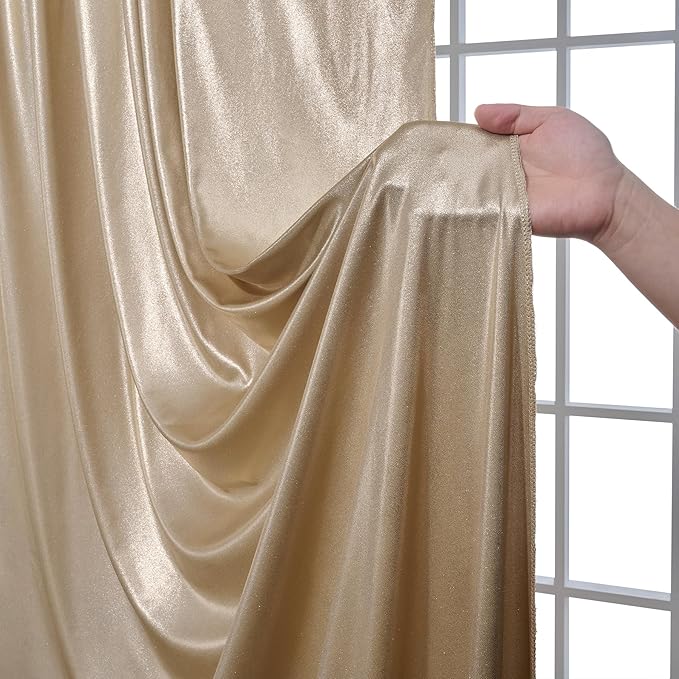 20x10 ft Gliiter Champagne Backdrop Curtain for Parties, Wrinkle Free Thick Fuchsia Sequin Backdrop, 4 Panels 5x10ft Shimmer Photo Backdrop Drapes for Wedding Birthday Photography Background