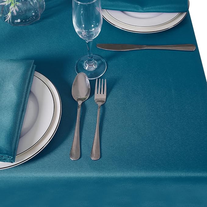Cupuamon Square Tablecloth 52x52 inch Washable Polyester Fabric Table Cloth for Wedding Party Dining Banquet Decoration（52x52,Caribbean Blue）