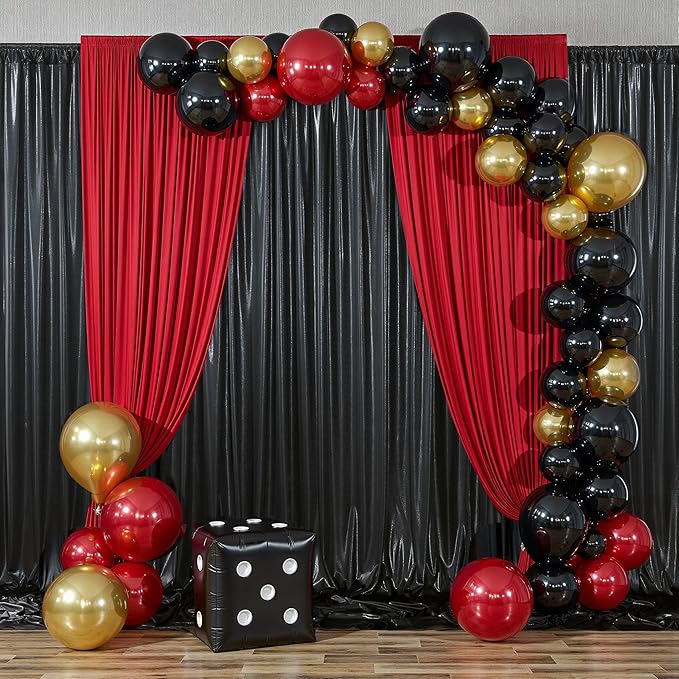 10ft x 10ft Black Glitter Sequin Backdrop Curtain for Parties, Wrinkle Free Sparking Backdrop Drapes, 2 Panels 5x10ft Shimmer Photo Back Drop Cloth for Wedding Birthday Photography Background