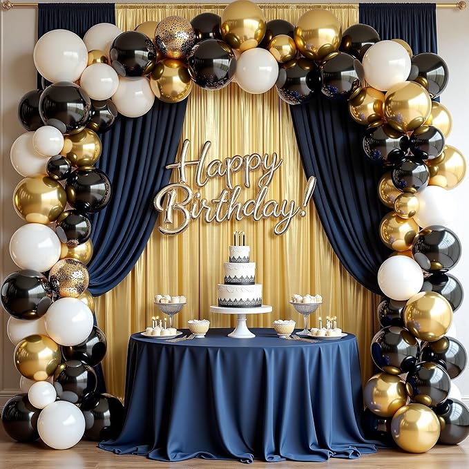 PartyVillage 40x10FT Gold Sequin Backdrop Curtain -8 Panels 5x10FT Wrinkle Free Shimmer Back Drop Cloth, Glitter Backdrop Drapes for Photography, Birthday, Wedding, Graduation Background