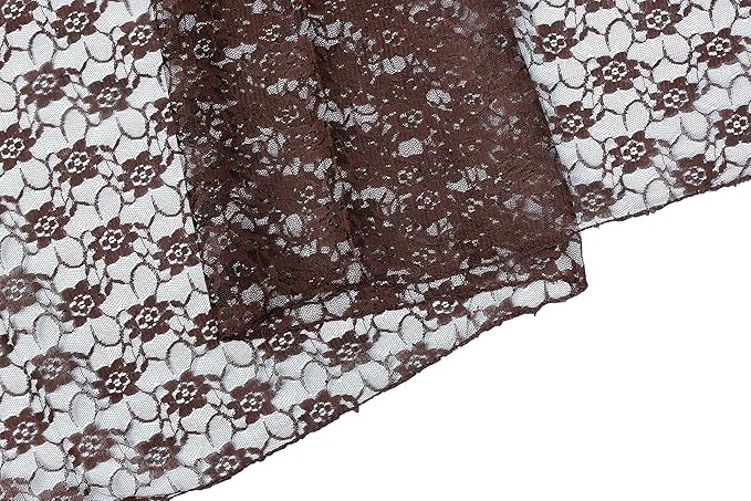 MDS Pack of 20 Wedding 12 x 108 inches Lace Table Runner for Wedding, Decorations for Birthday Parties, Banquets, Graduations, Engagements, and Runners fit Rectangle, Round Table- Coffee