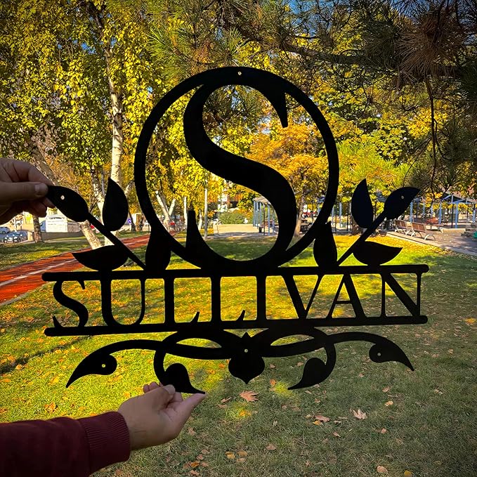 Personalized Metal Name Signs, Split Letter Monogram Wall Decor, Custom Last Name Sign, Family Name Sign for Outdoor, Personalized Wedding Gift, Garden Decor, Metal Wall Art, Housewarming Gift