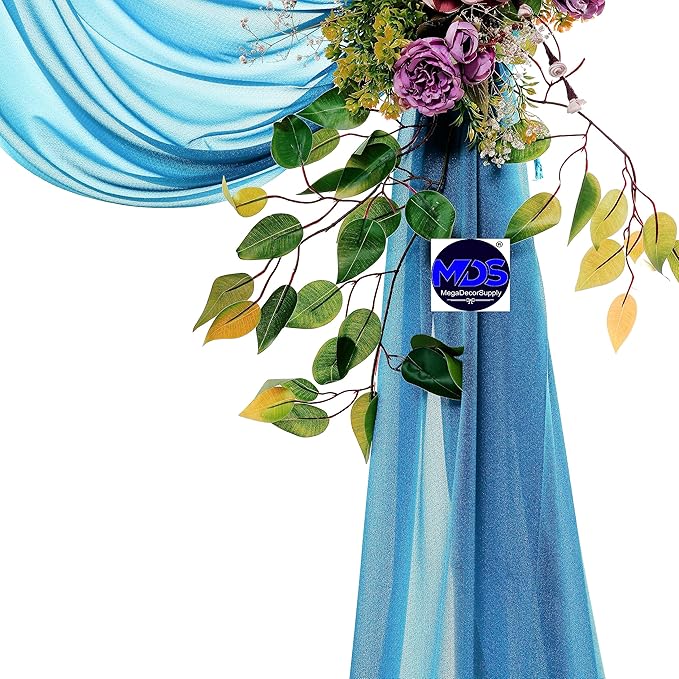 MDS Halloween Chiffon Draping Fabric - 2 Panel, 30" Wide x 75ft Long - Sheer Spooky Arbor & Canopy Drapery for Haunted House Backdrops, Party Ceilings, DIY Costumes & Themed Events - Dark Teal