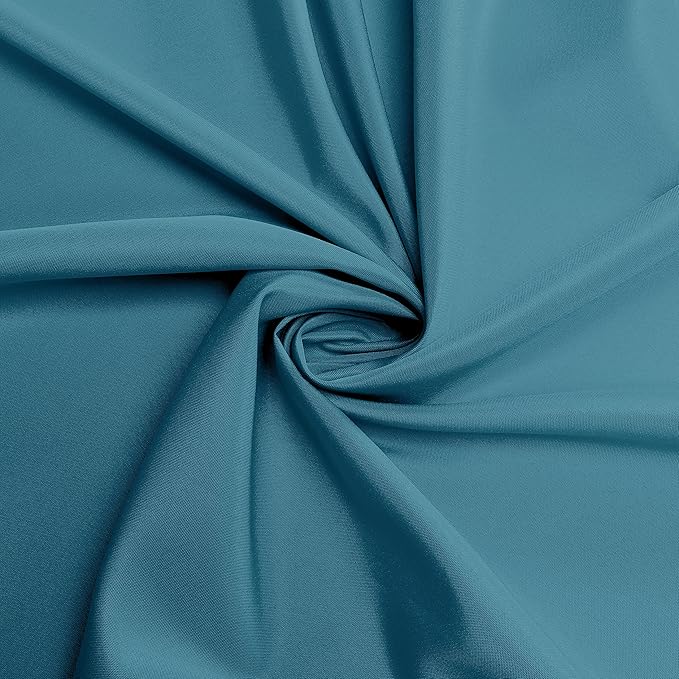 sancua Round Tablecloth - 48 Inch - Water Resistant Spill Proof Washable Polyester Table Cloth Decorative Fabric Table Cover for Dining Tables, Buffet Parties and Camping, Teal