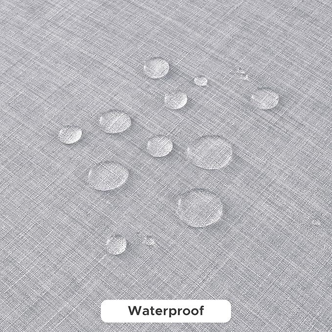 Fitable Faux Linen Tablecloths for Rectangle Tables: Water & Stain Resistant Farmhouse Table Cloth, Washable Burlap Textured Table Covers for Kitchen Dining Party(2 Pack, 60x120 Inch, Light Grey)