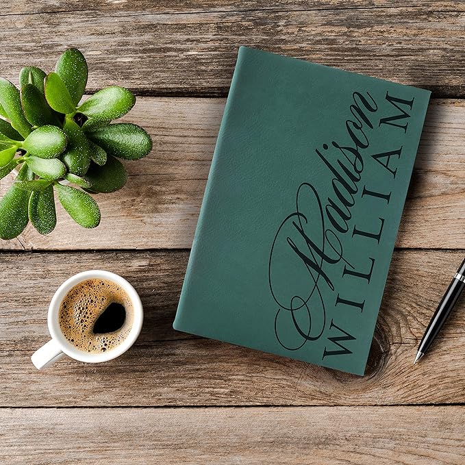 Personal Leather Journal Notebooks | 12 Design, 9 Color - Pink | Journal for Women, Men - Custom Notebook to Write in - Diary for Girls, Women - Personalized Gift Idea for Girl, Boy, Mom and Dad