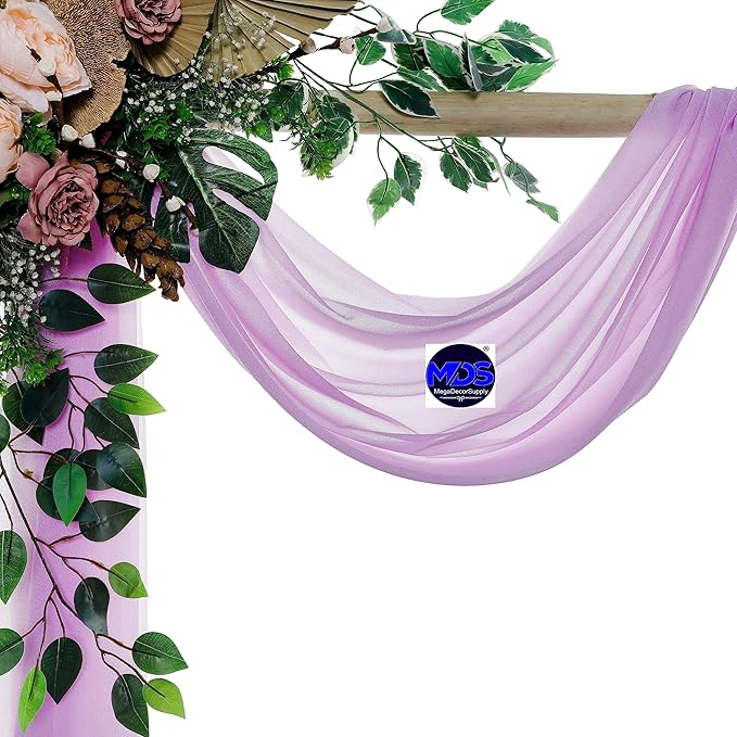 MDS Halloween Chiffon Draping Fabric - 1 Panel, 30" Wide x 100ft Long - Sheer Spooky Arbor & Canopy Drapery for Haunted House Backdrops, Party Ceilings, DIY Costumes & Themed Events - Orchid