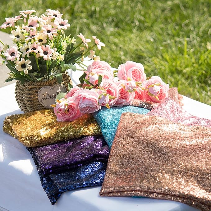 JYFLZQ Gold Sequin Backdrop Curtains 6ft x 8ft 1 Panel Glitter Photo Booth Backdrops Sparkly Photography Background Drapes for Parties Wedding Bridal Showers