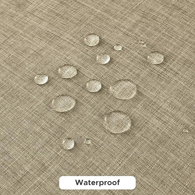 Fitable Faux Linen Tablecloths for Rectangle Tables: Water & Stain Resistant Farmhouse Table Cloth, Washable Burlap Textured Table Covers for Kitchen Dining Party(2 Pack, 52x70 Inch, Khaki)
